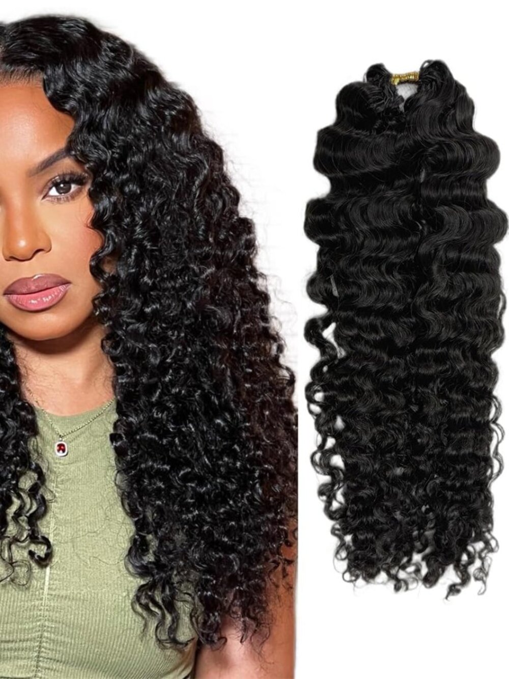 18" Burmese Human Hair Water Wave 120g PreLooped Crochet Extensions FlowerSeason